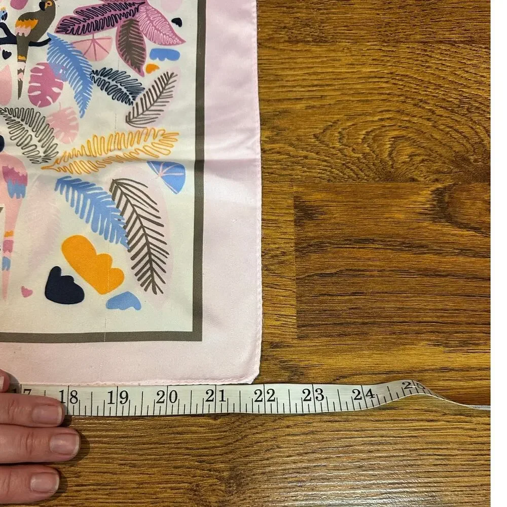 Women's Botanical Print Silky Square Scarf 21x22 Floral Head Neck Hair Wrap